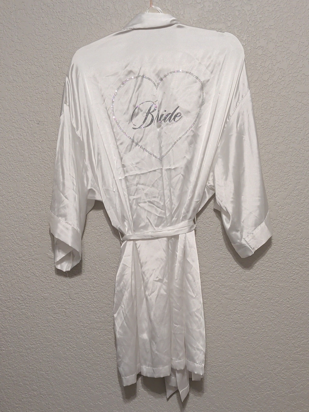 I do, Victoria's Secret white silver rhinestone bride heart wedding robe